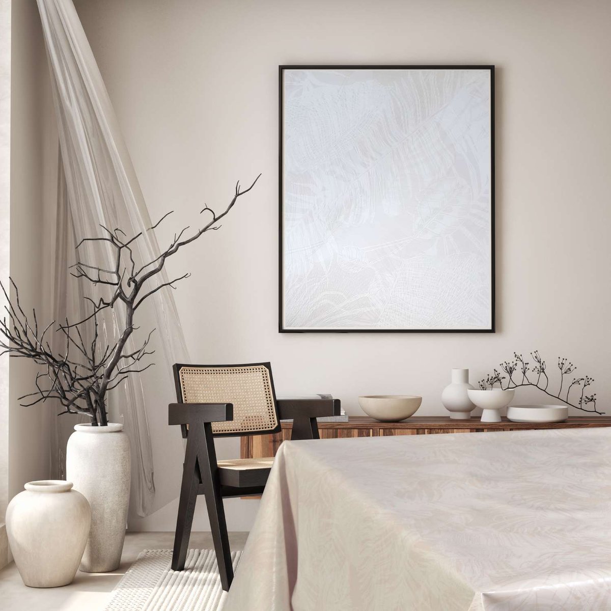 Nappe en toile cirée rectangulaire grand format VITALI beige, TOILINUX