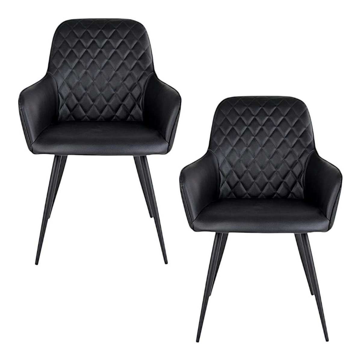 Fauteuil de table vintage (lot de 2) SAVONE noir, PIER IMPORT