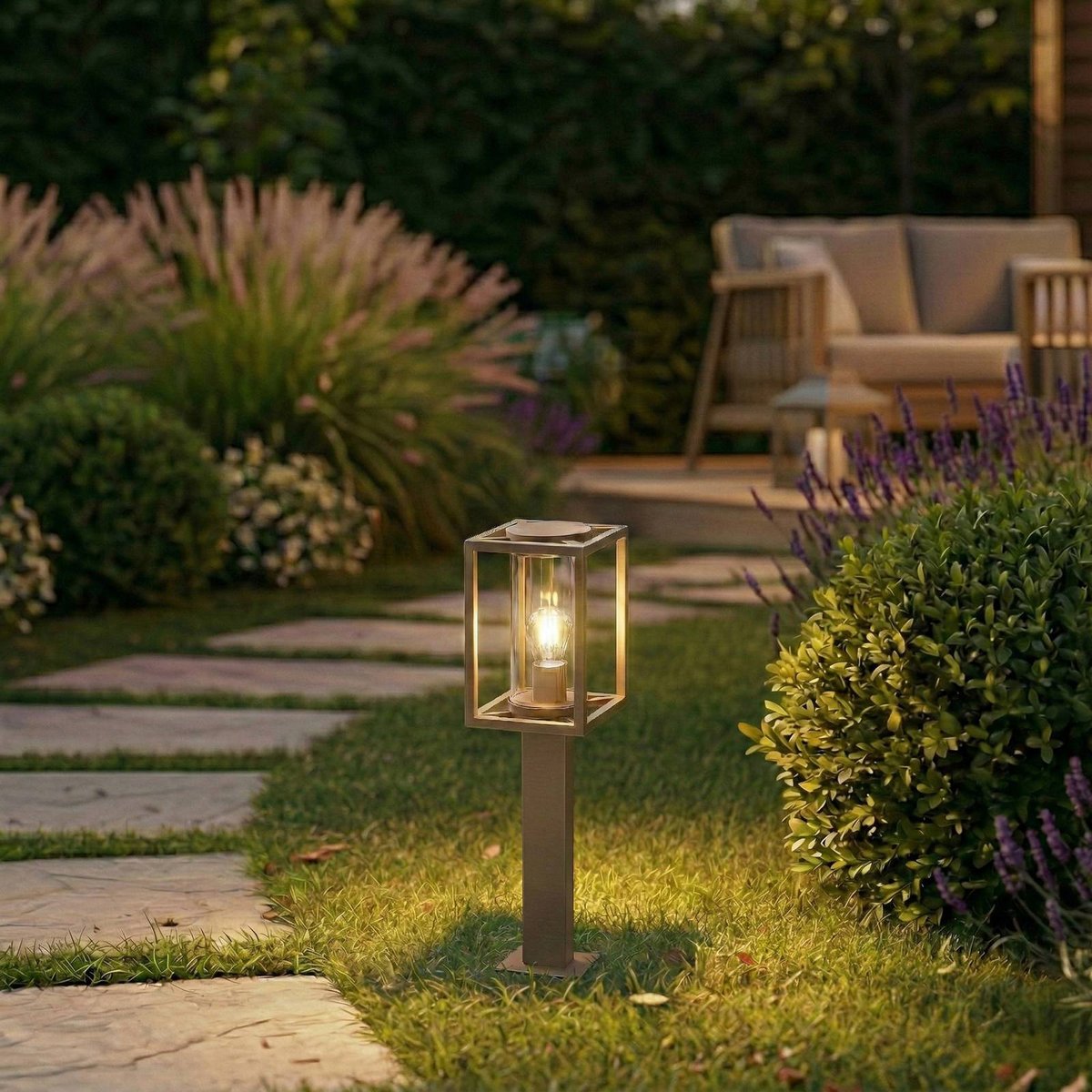 Luminaire extérieur en aluminium moderne marron, LUCANDE