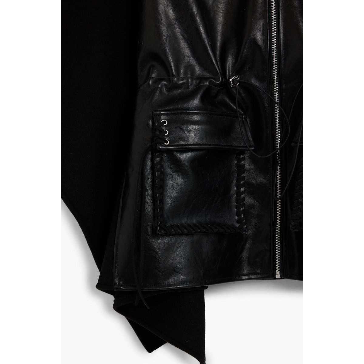 Poncho effet cuir noir, DESIGUAL