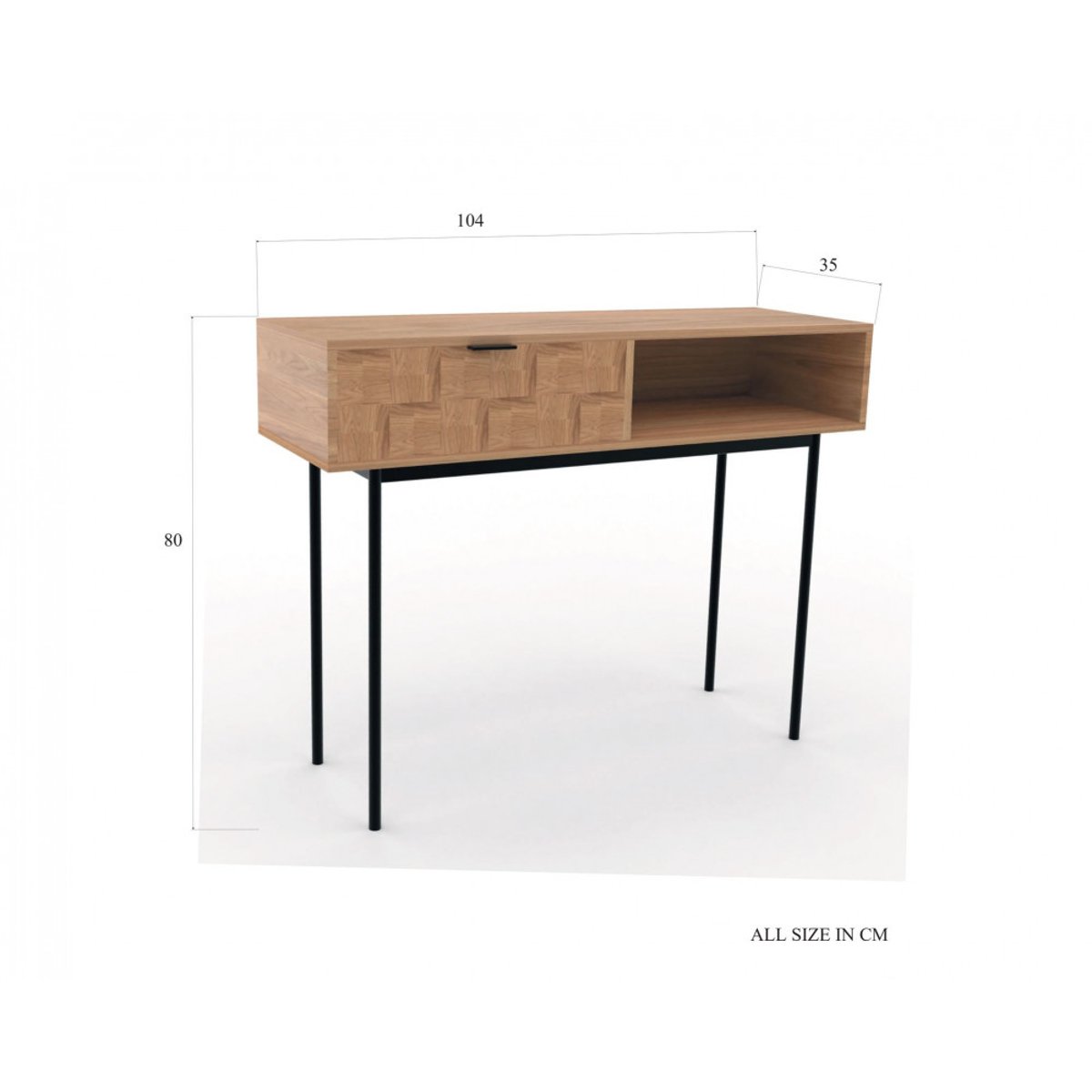 Console en manguier et métal L104 cm Arnold marron, AMADEUS