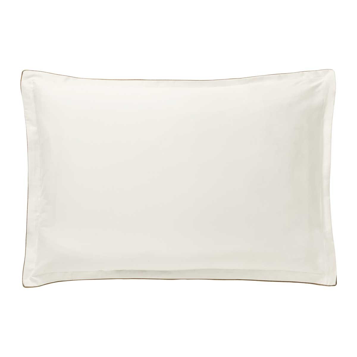 Taie d'oreiller imprimée en satin de coton bio, JARDIN DES SENS blanc hermine, ALEXANDRE TURPAULT