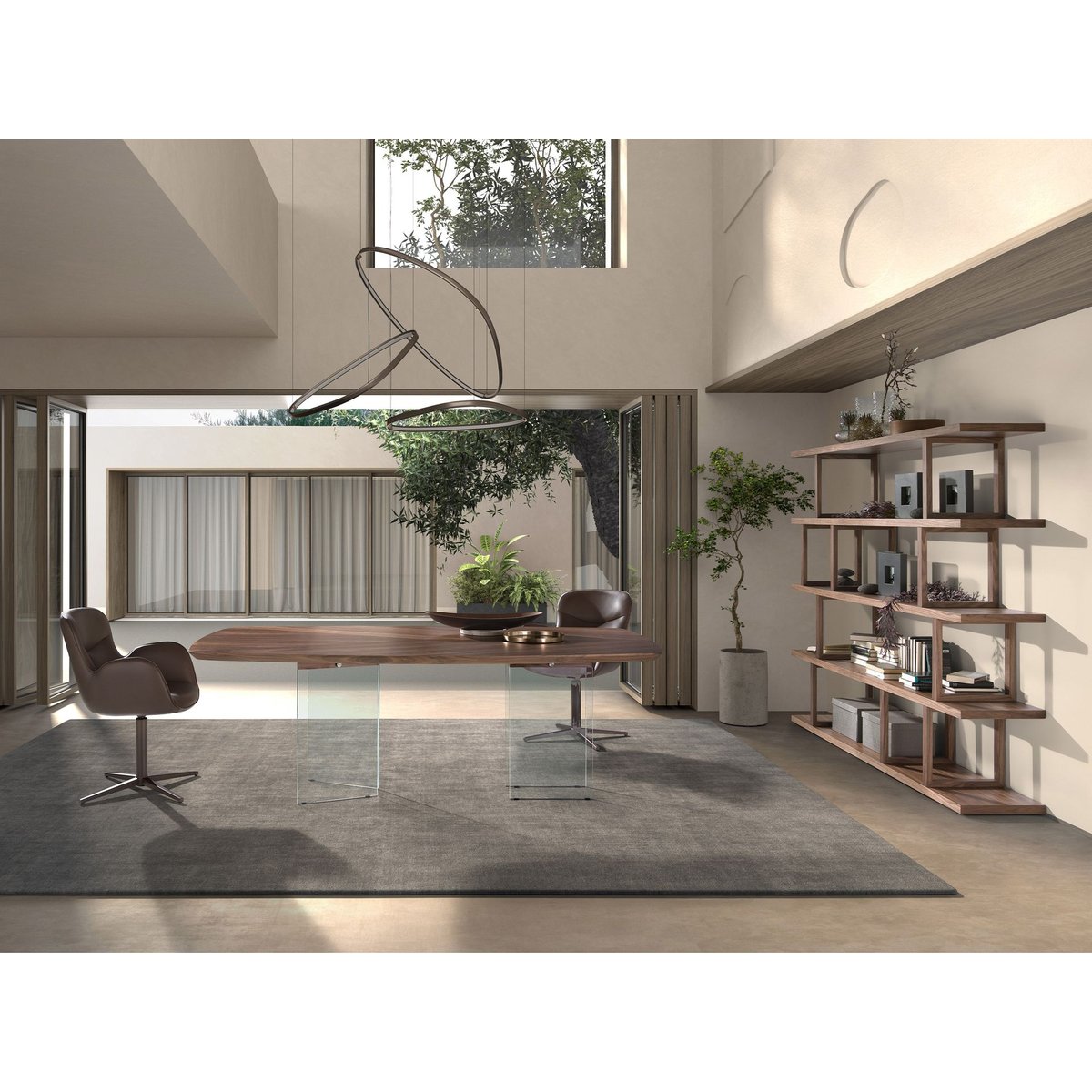 Chaise pivotante en similicuir brun chocolat, ANGEL CERDA