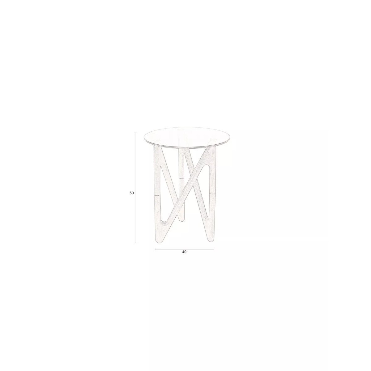 Table d'appoint ronde en bois et verre fumé - NAIA bois clair, DUTCHBONE