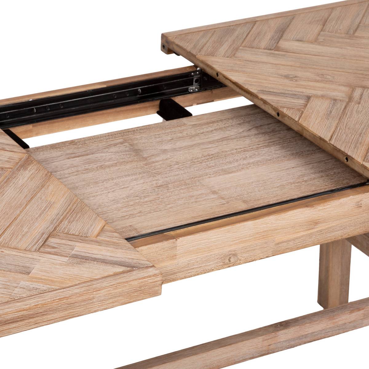 Table à manger extensible 6/10 places bois d'acacia AERIS beige, ATMOSPHERA