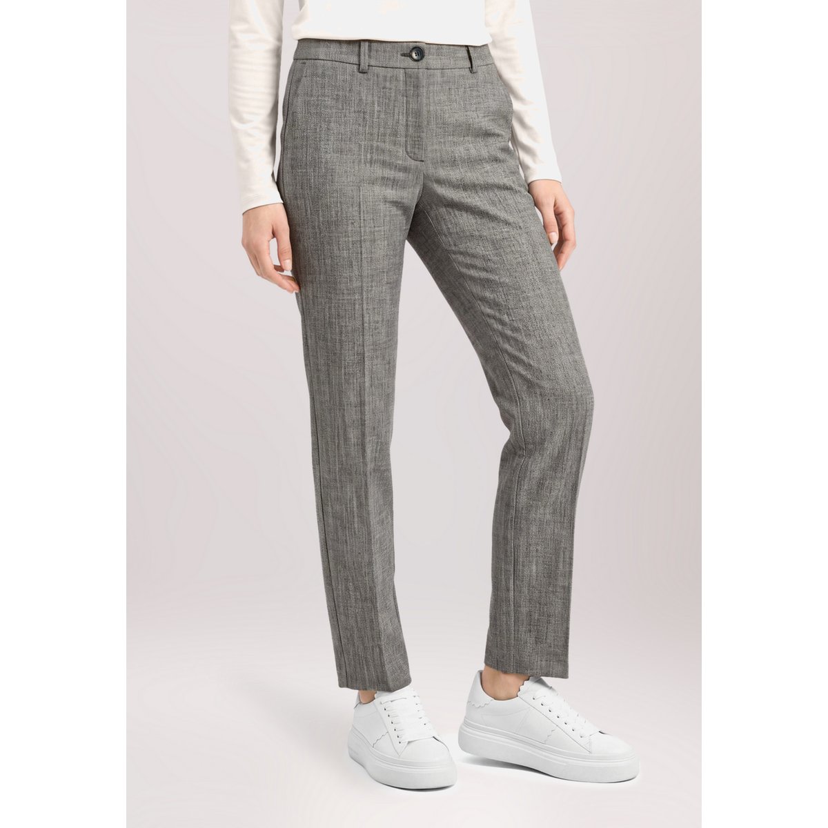 Pantalon business à plis repassés grey melange, BETTY BARCLAY
