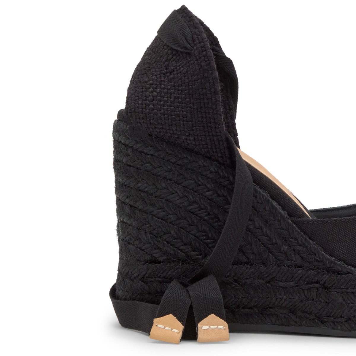 Espadrilles compensées à lacets avec plateforme tressée CARINA EXTRA PLATFORM noir, CASTANER