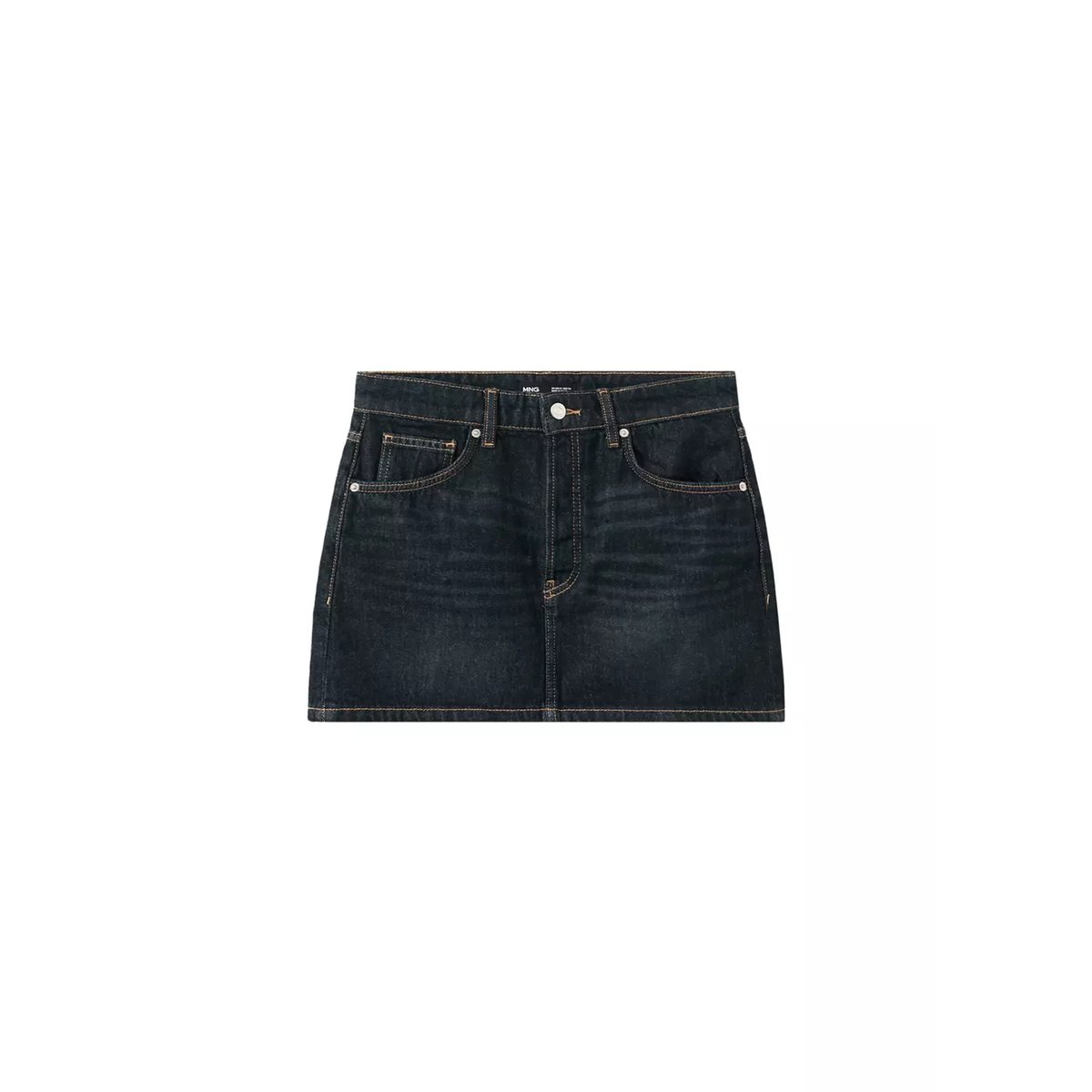 Minijupe en jean taille basse bleu foncé, MANGO
