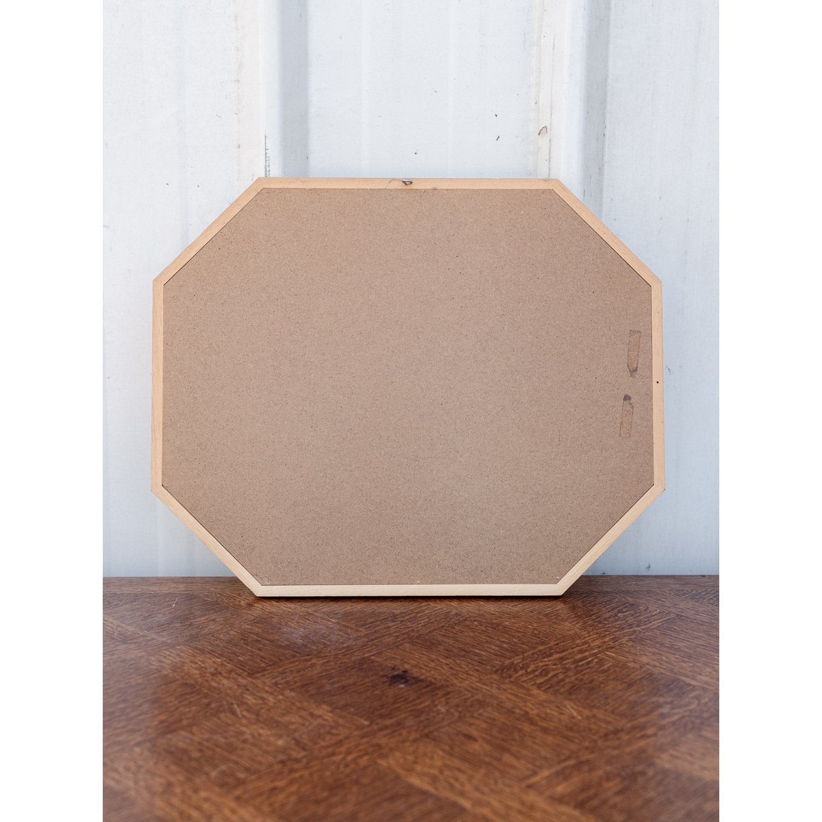 Miroir octogonal en bois beige nude Georges N°1360 - Bon état beige, DEBONGOUT