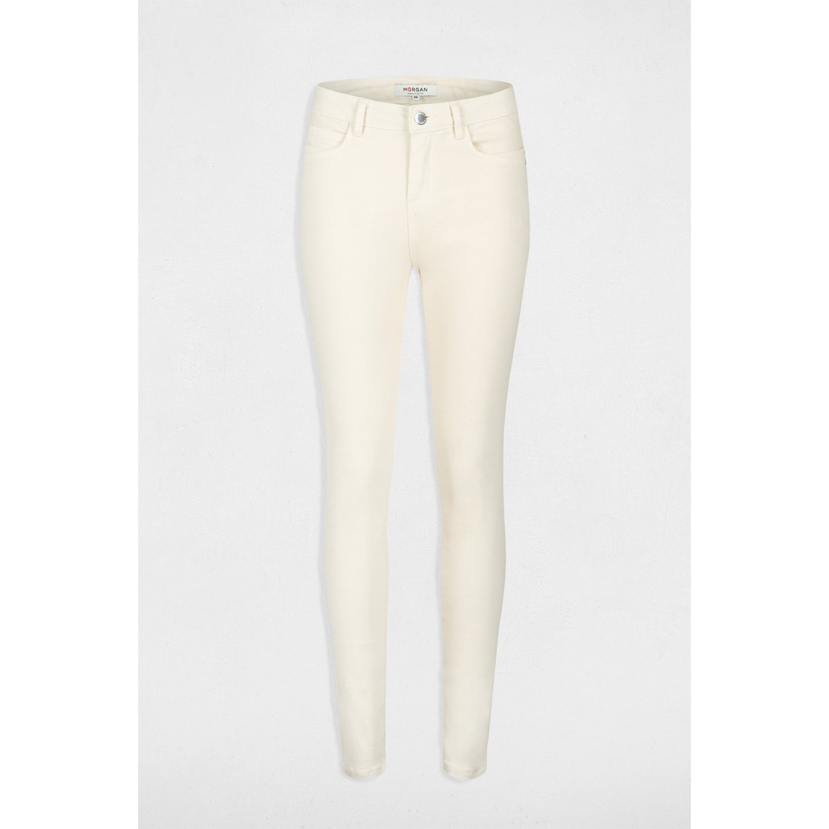 Pantalon slim taille standard ivoire, MORGAN