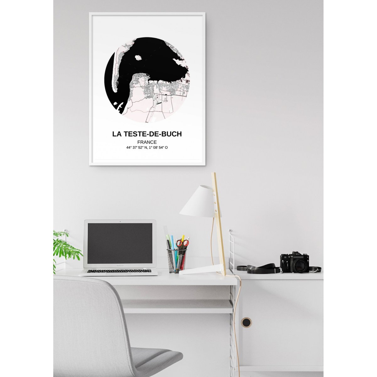 Affiche Carte La Teste de Buch blanc, L'AFFICHERIE