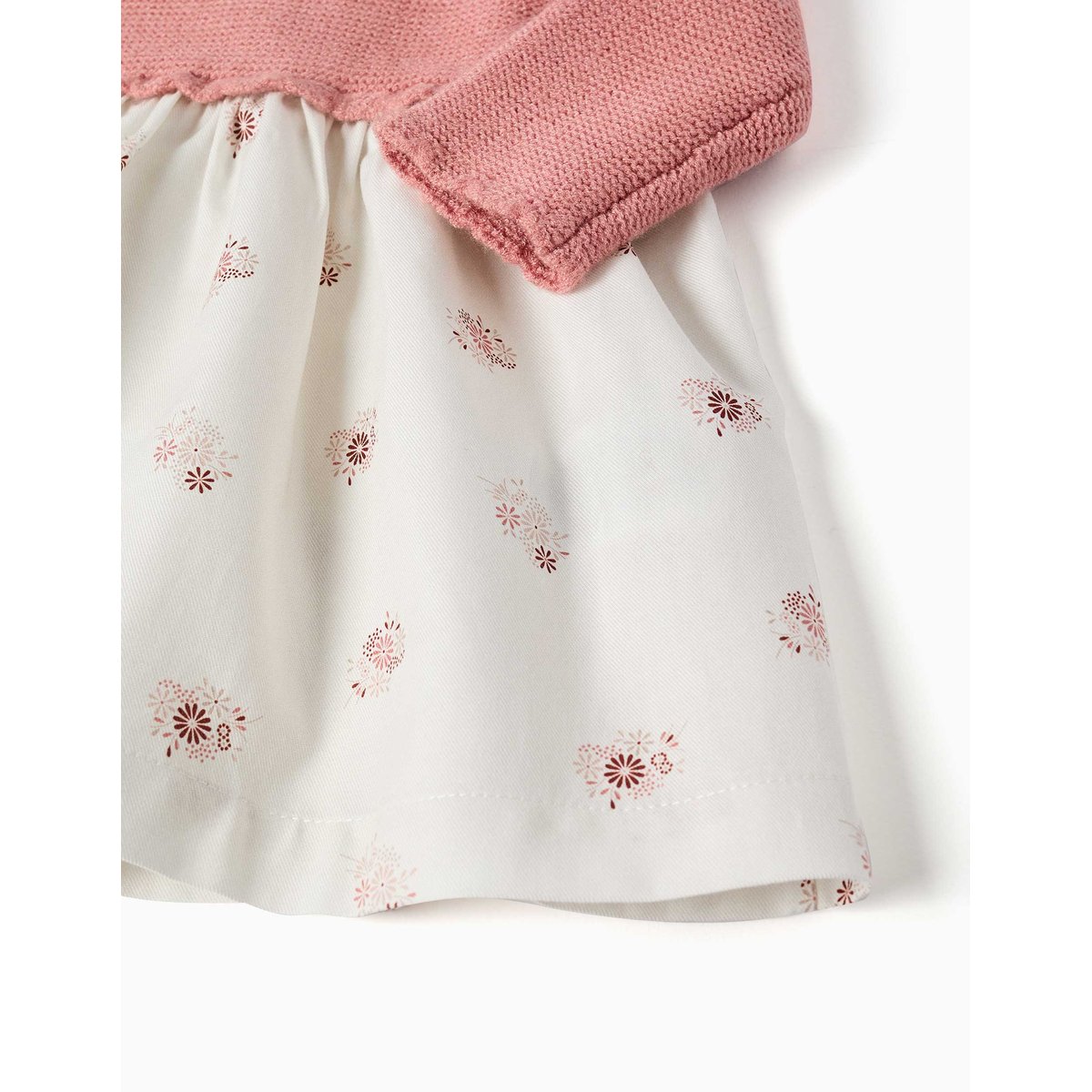 Robe bi-matière avec imprimé floral rose, ZIPPY
