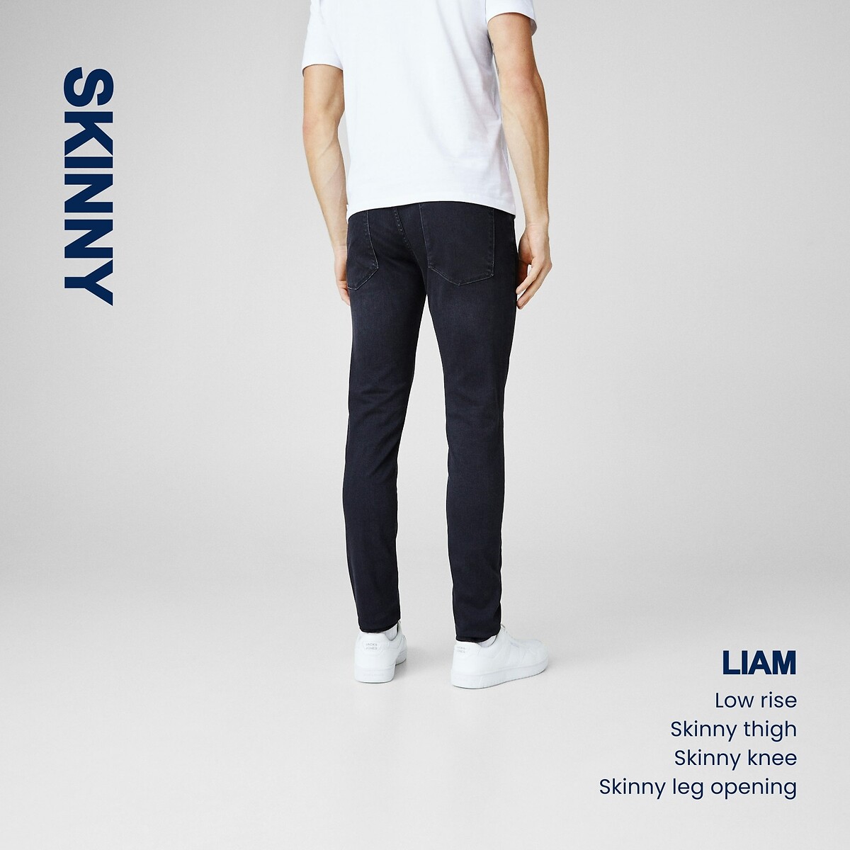Jean stretch, coupe skinny, LIAM ORIGINAL bleu used, JACK & JONES