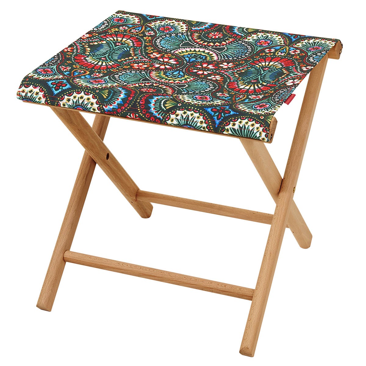 Pliant pêcheur en eucalyptus et toile outdoor, OLGA noir, VENT DE BOHÈME