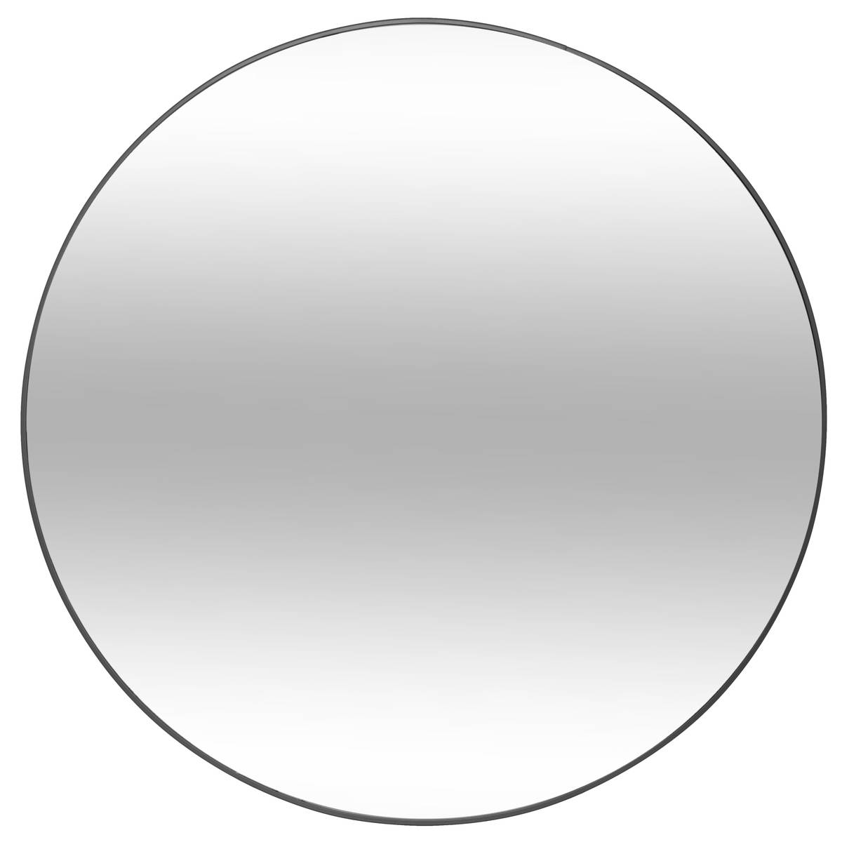 Miroir rond design cadre métal fin 76cm ALICE noir, ATMOSPHERA