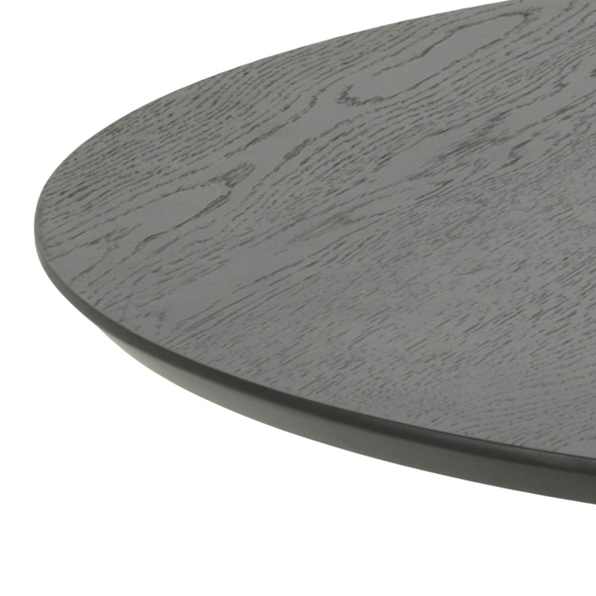 Table basse ronde avec structure en bois DUNE noir, TOILINUX