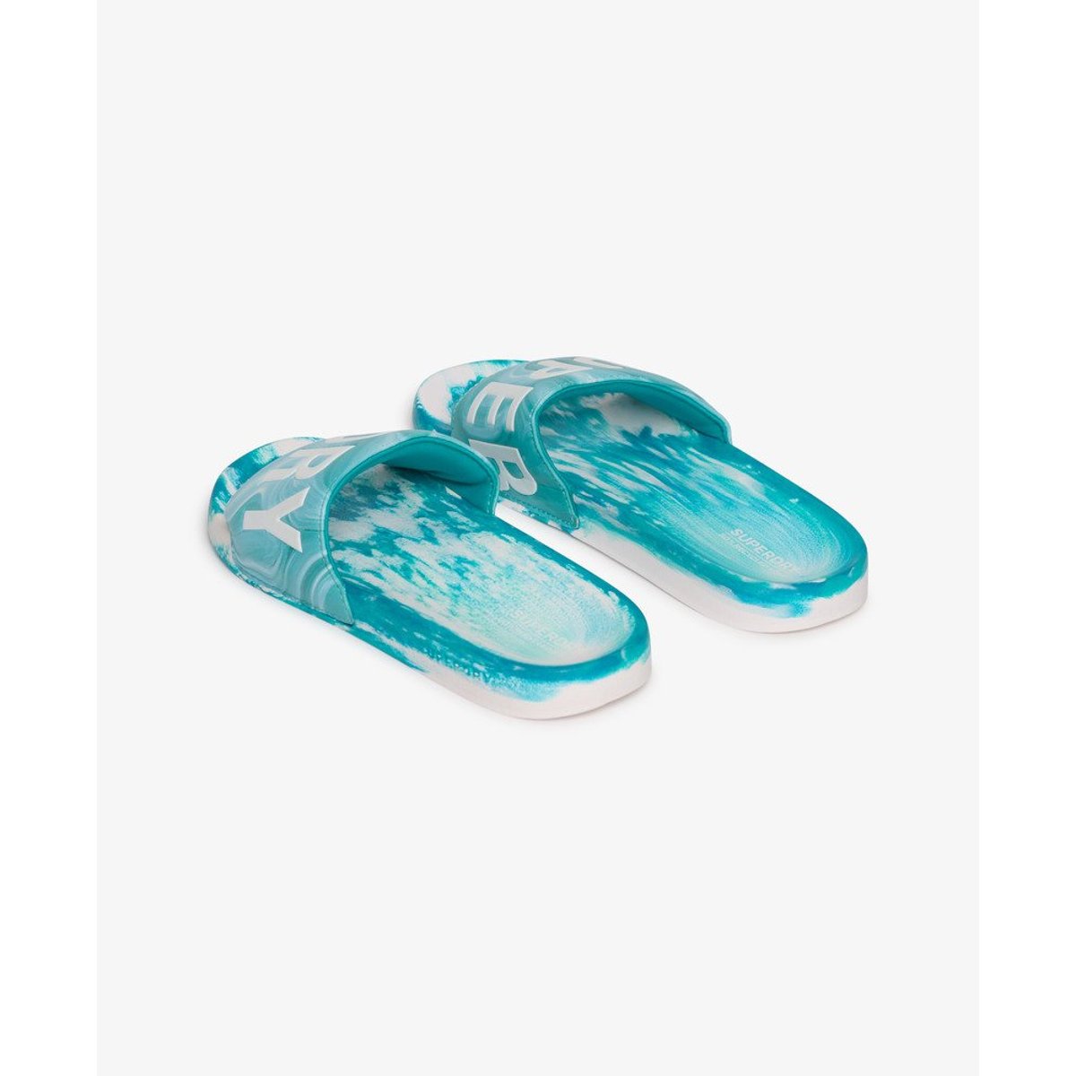 Claquettes de Piscine Marble bleu foncé aop, SUPERDRY