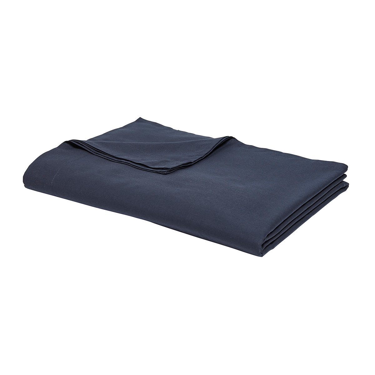 Drap plat pour lit 2 personnes uni ESSENTIAL bleu marine, TODAY