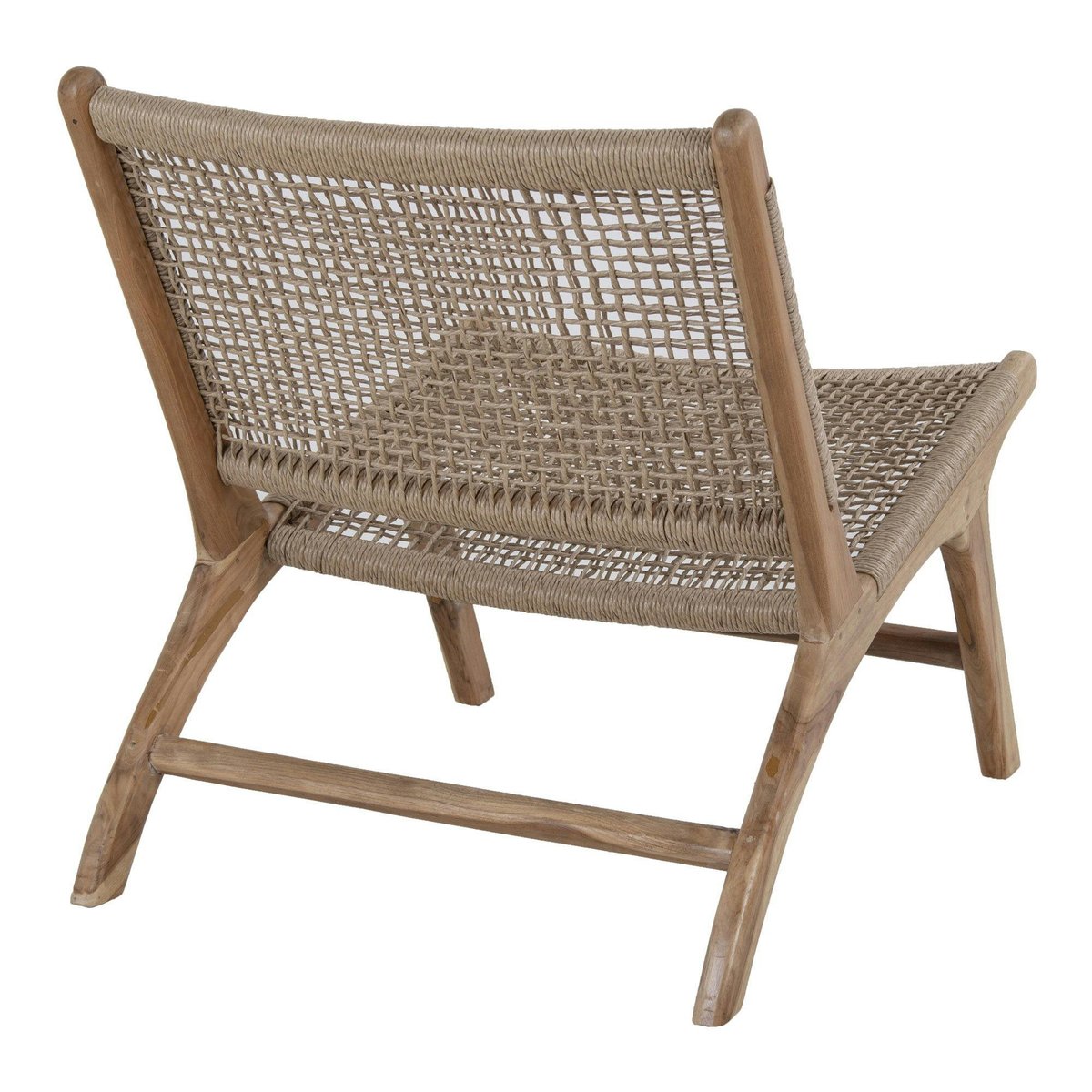 Chaise de jardin en teck avec assise en corde MENDOZA bois naturel, PIER IMPORT