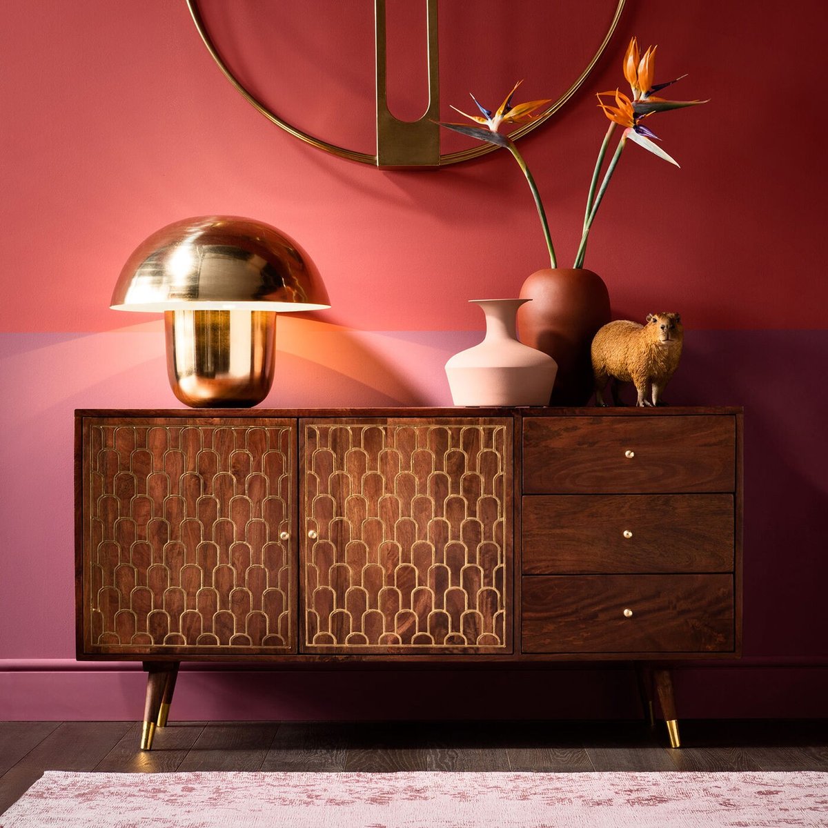 Buffet 2 portes 3 tiroirs en manguier, MUSKAT bois, KARE DESIGN