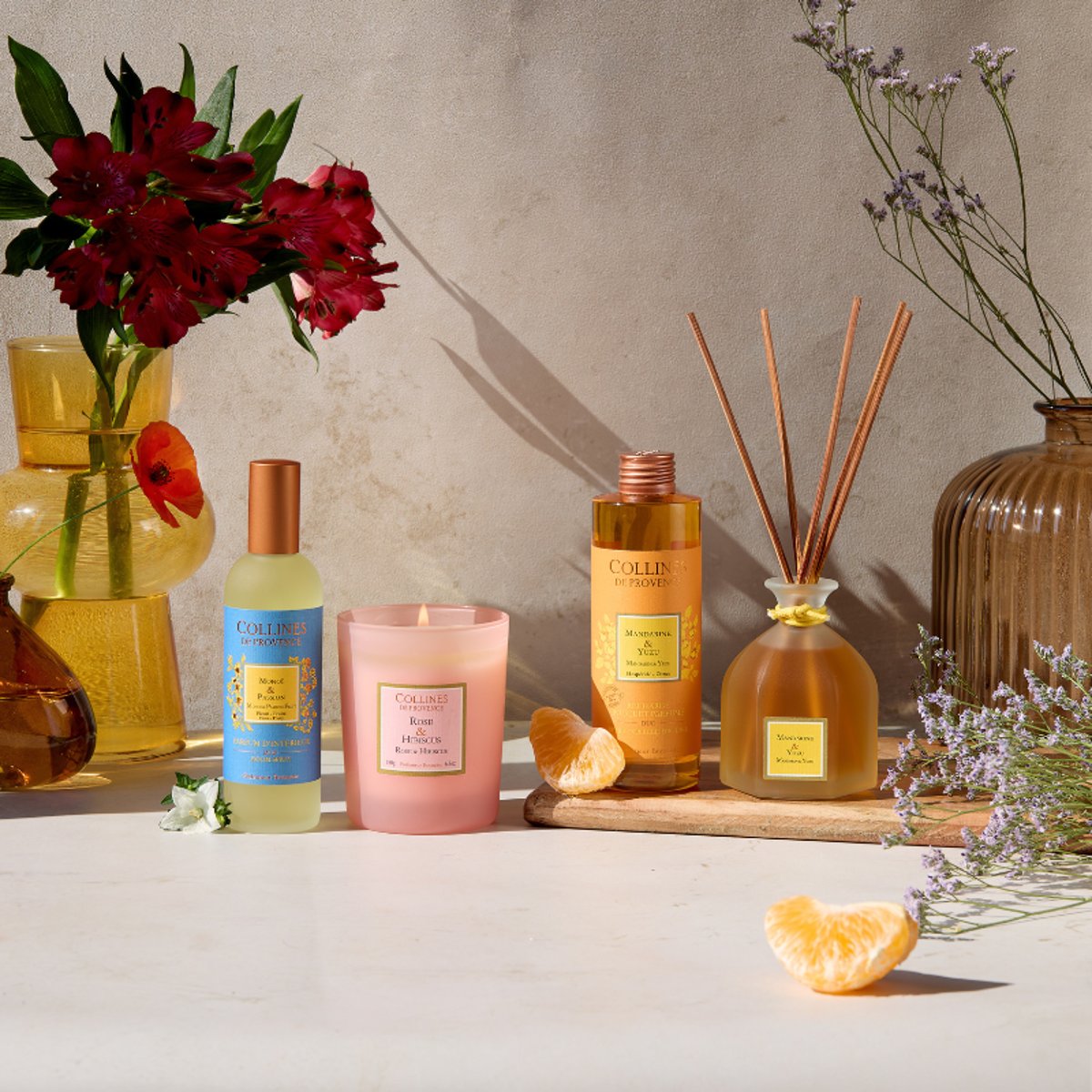 Recharge Diffuseur de parfum Colorée MANDARINE & YUZU orange, COLLINES DE PROVENCE