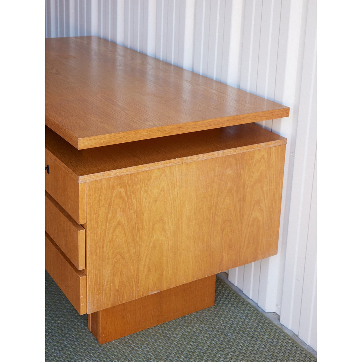 Bureau scandinave en bois Yvan N°573 - Bon état bois clair, DEBONGOUT