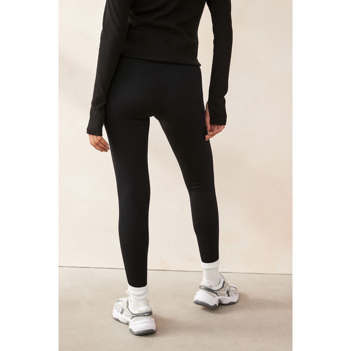 Leggings taille haute côtelés, lot de 2 noir, NEXT