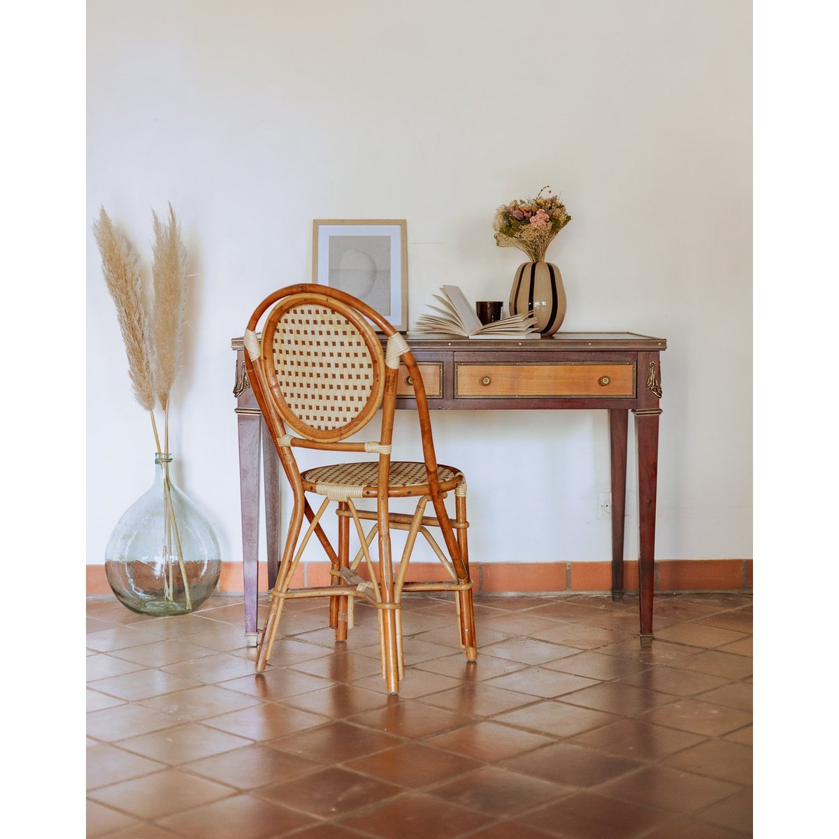Bureau en bois style directoire au plateau amovible Edouard N°1028 - Bon état bois clair, DEBONGOUT