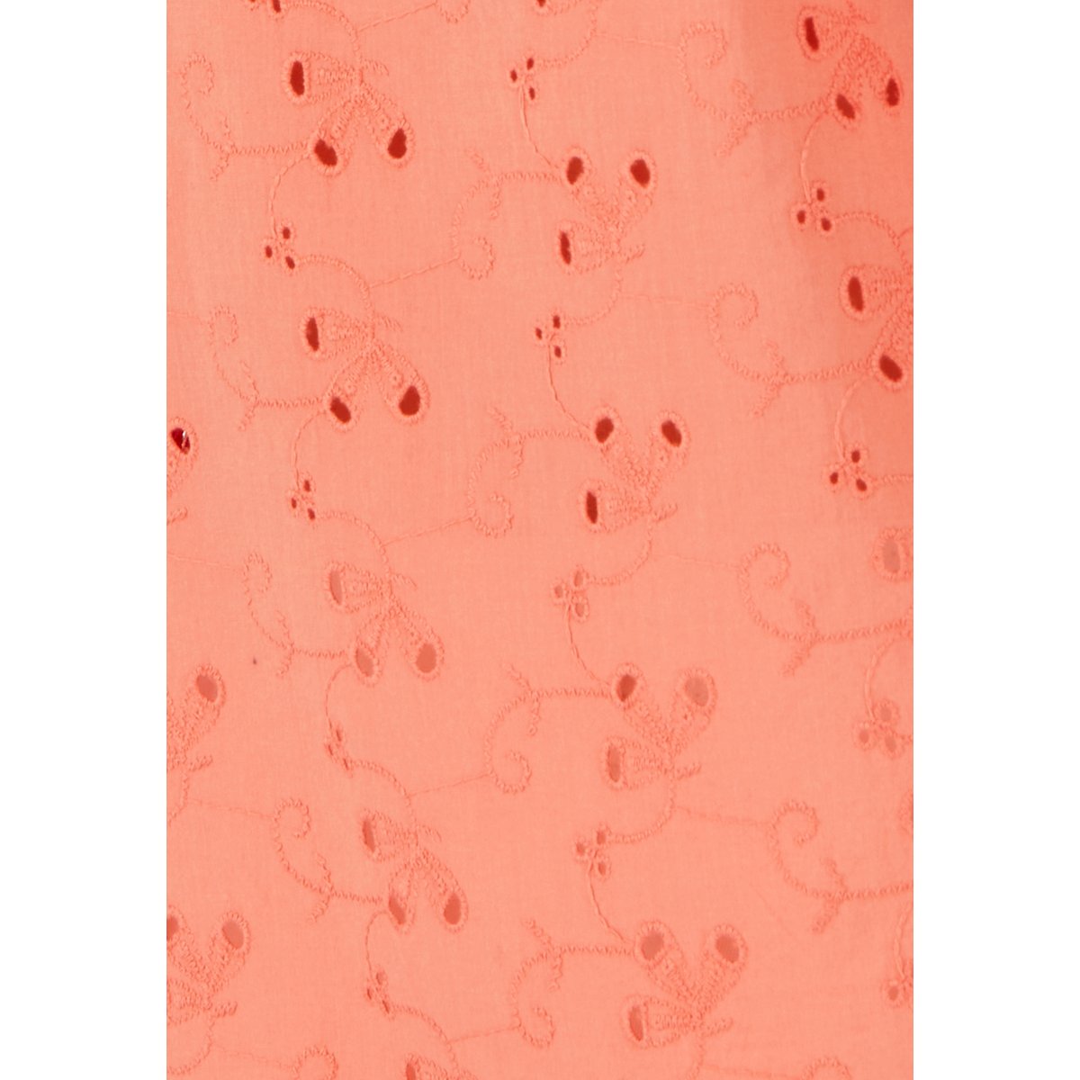 Chemisier à volants broderie anglaise orange pêche, DAMART