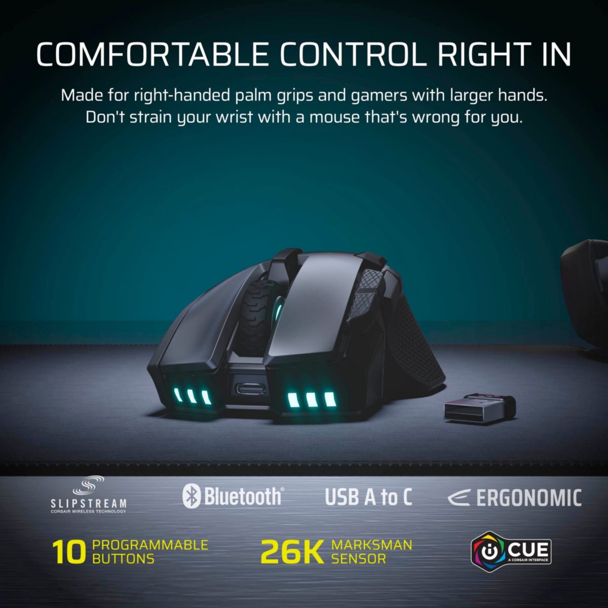 Souris Gamer Sans Fil IRONCLAW WIRELESS SE couleur unique, CORSAIR