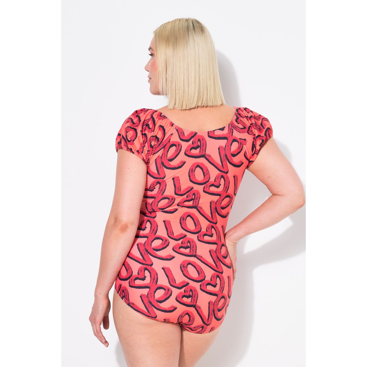 Maillot de bain imprimé Love corail, ULLA POPKEN