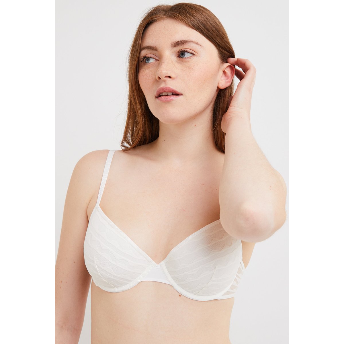 Soutien-gorge corbeille paddé FATOU en dentelle, Oeko-Tex ivoire, MONOPRIX
