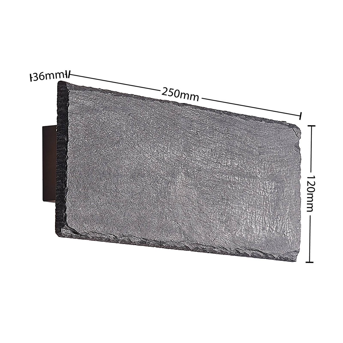 Applique en pierre moderneLED, Peetu ardoise, noir, LINDBY