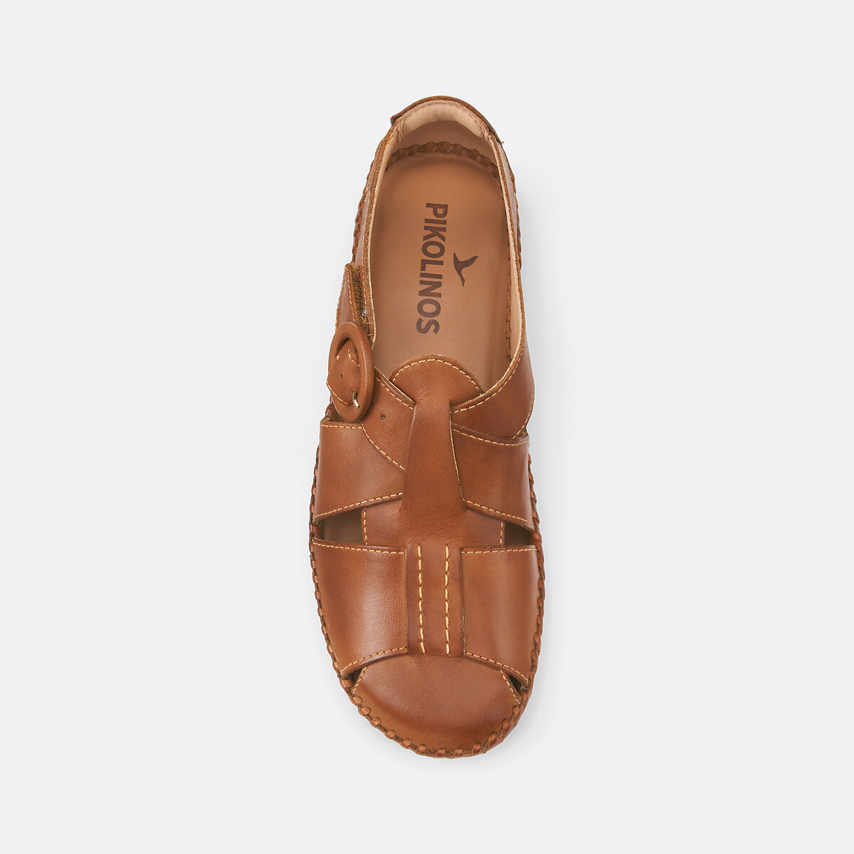 Sandales fermées en cuir P. Vallarta cognac, PIKOLINOS
