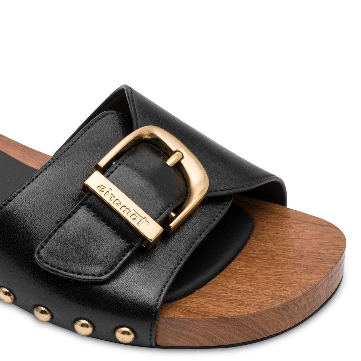 Mule en cuir noir, TAMARIS