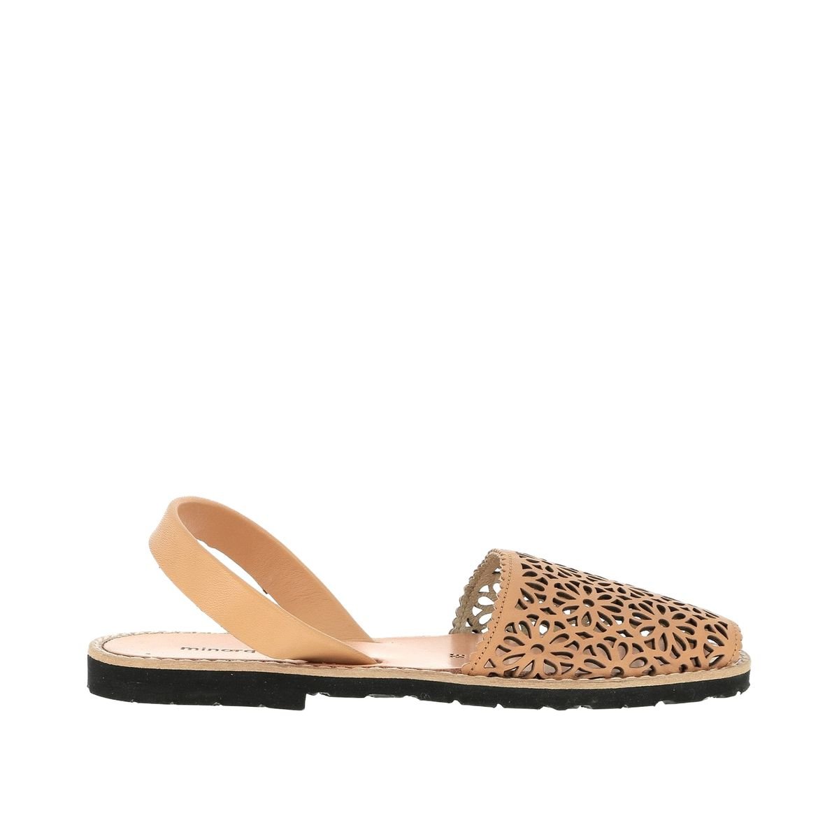 Sandales en cuir talon plat  AVARCA  MOUCHARABIEH marron, MINORQUINES