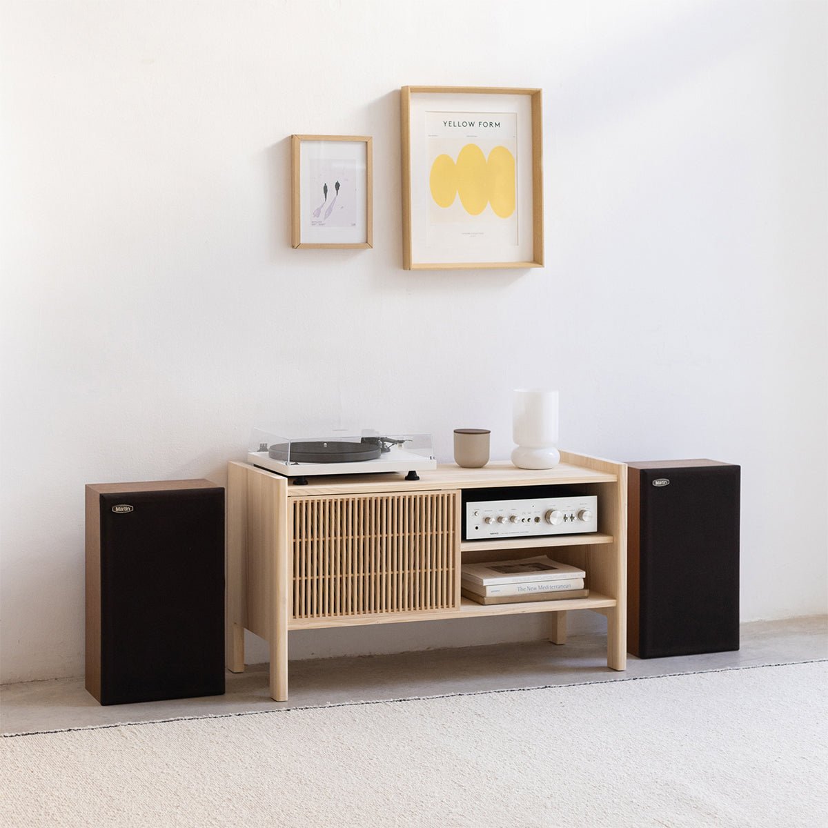 Meuble TV en pin massif non verni MENDIA PETIT bois clair, NAAN FURNITURE