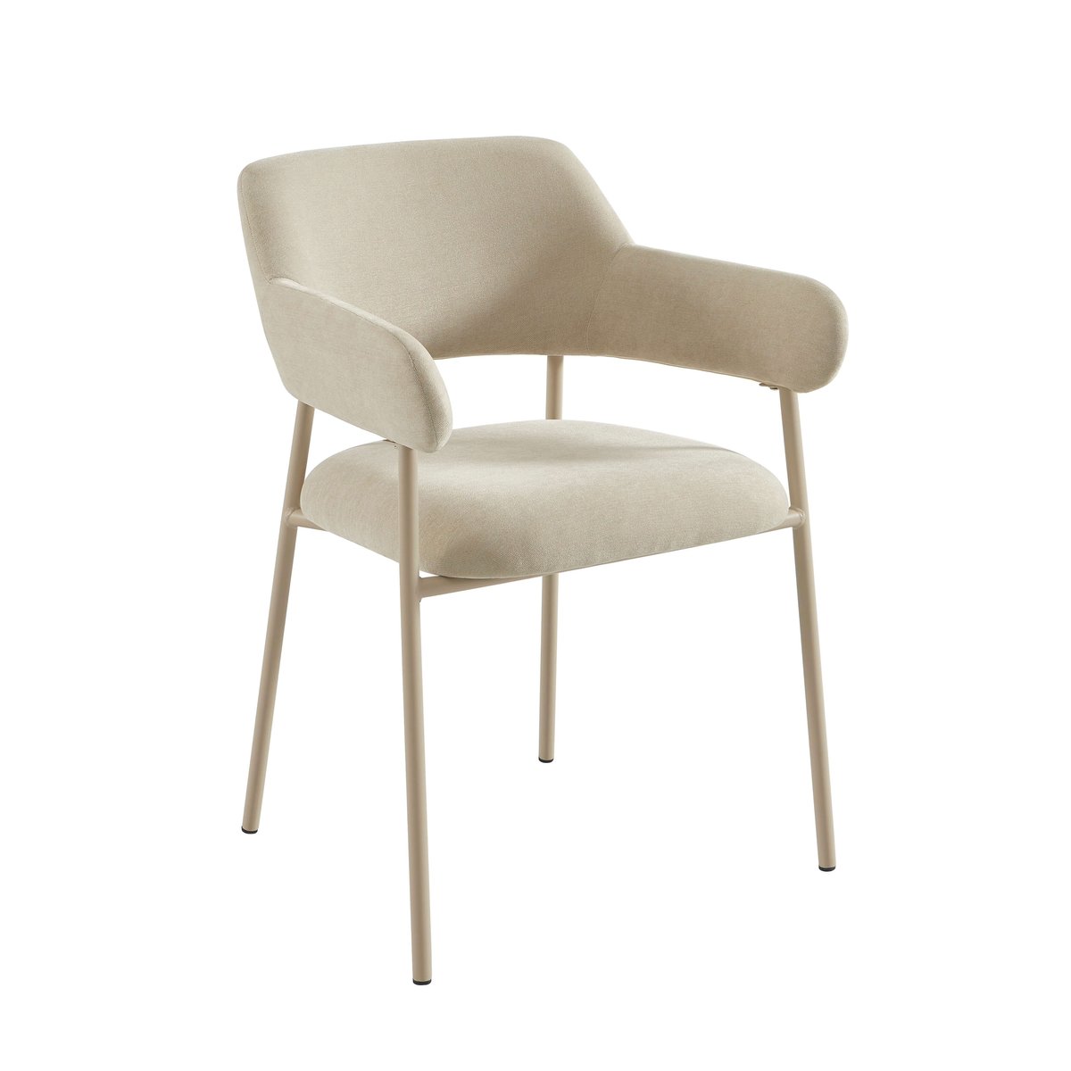 Fauteuils repas tissu glacé (lot de 2) IVAN beige, BAÏTA