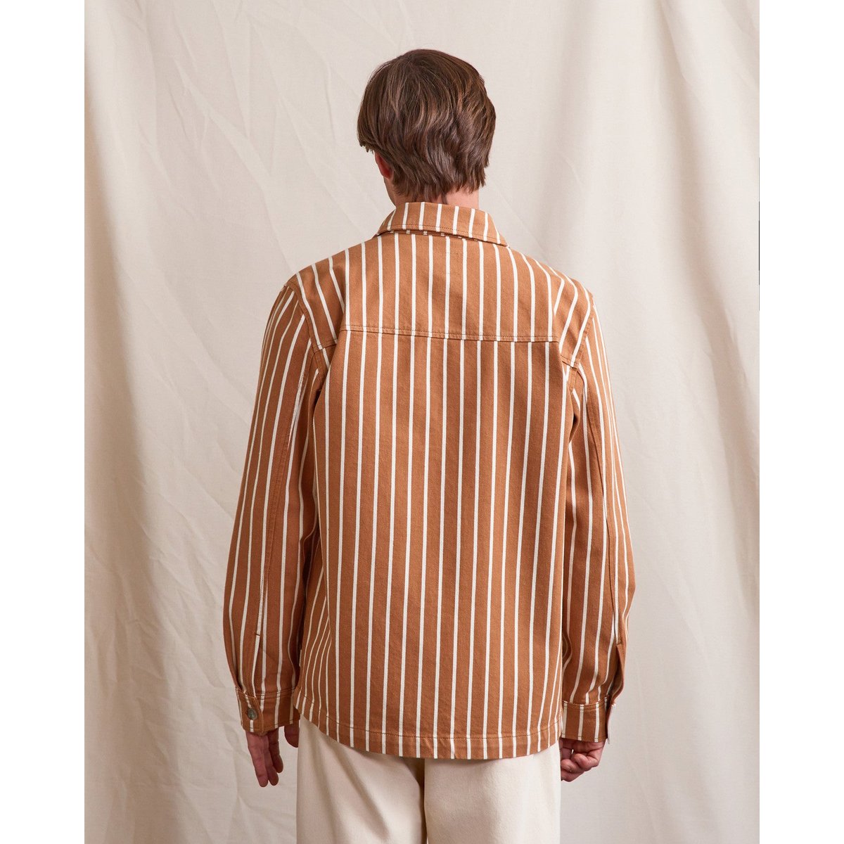 Sur chemise GASTINE brique et écru, FAGUO