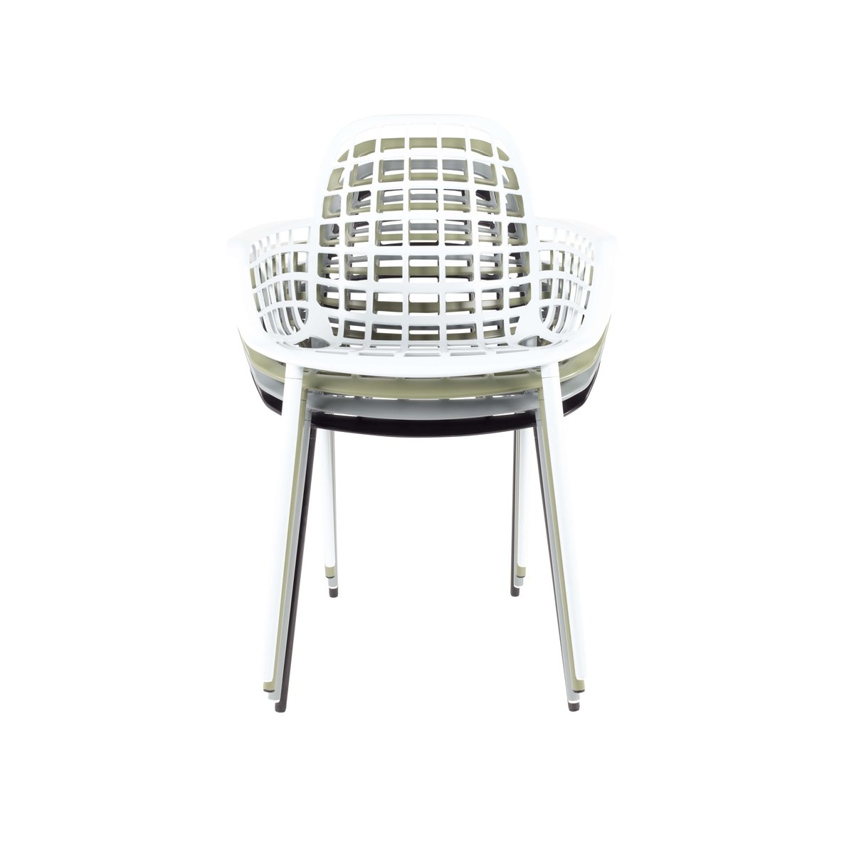 Chaise de jardin empilable en métal (lot de 2), ALBERT KUIP gris, ZUIVER