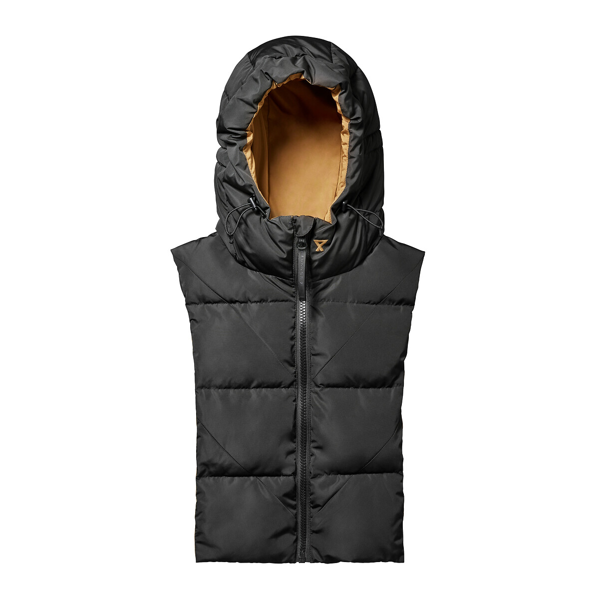 Capuche doudoune réversible, unisexe caramel/noir, FUDOON