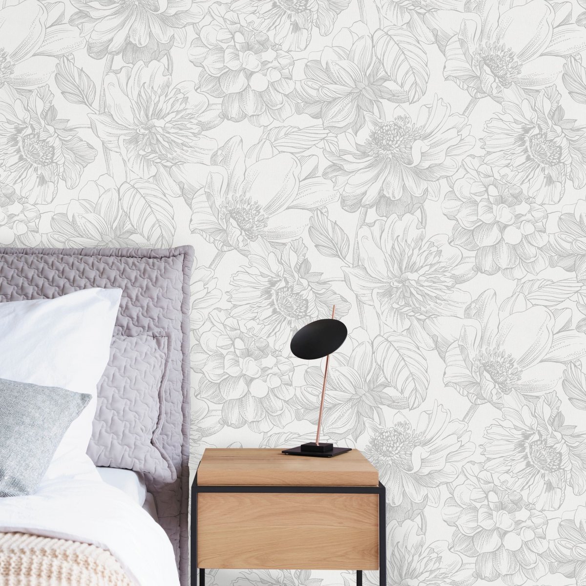Papier peint Soft Temptation Dalhia gris, SUPERFRESCO EASY