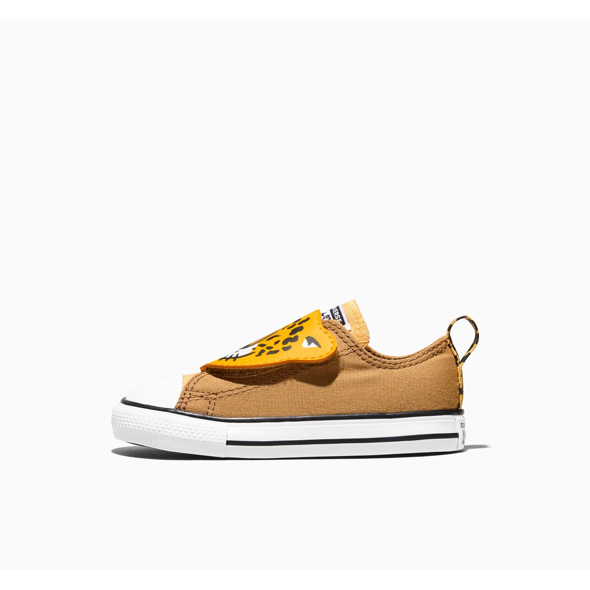 Baskets CHUCK TAYLOR ALL STAR ONE STRAP LEOPARDS EASY-ON honey stick brown/gold palm/white, CONVERSE
