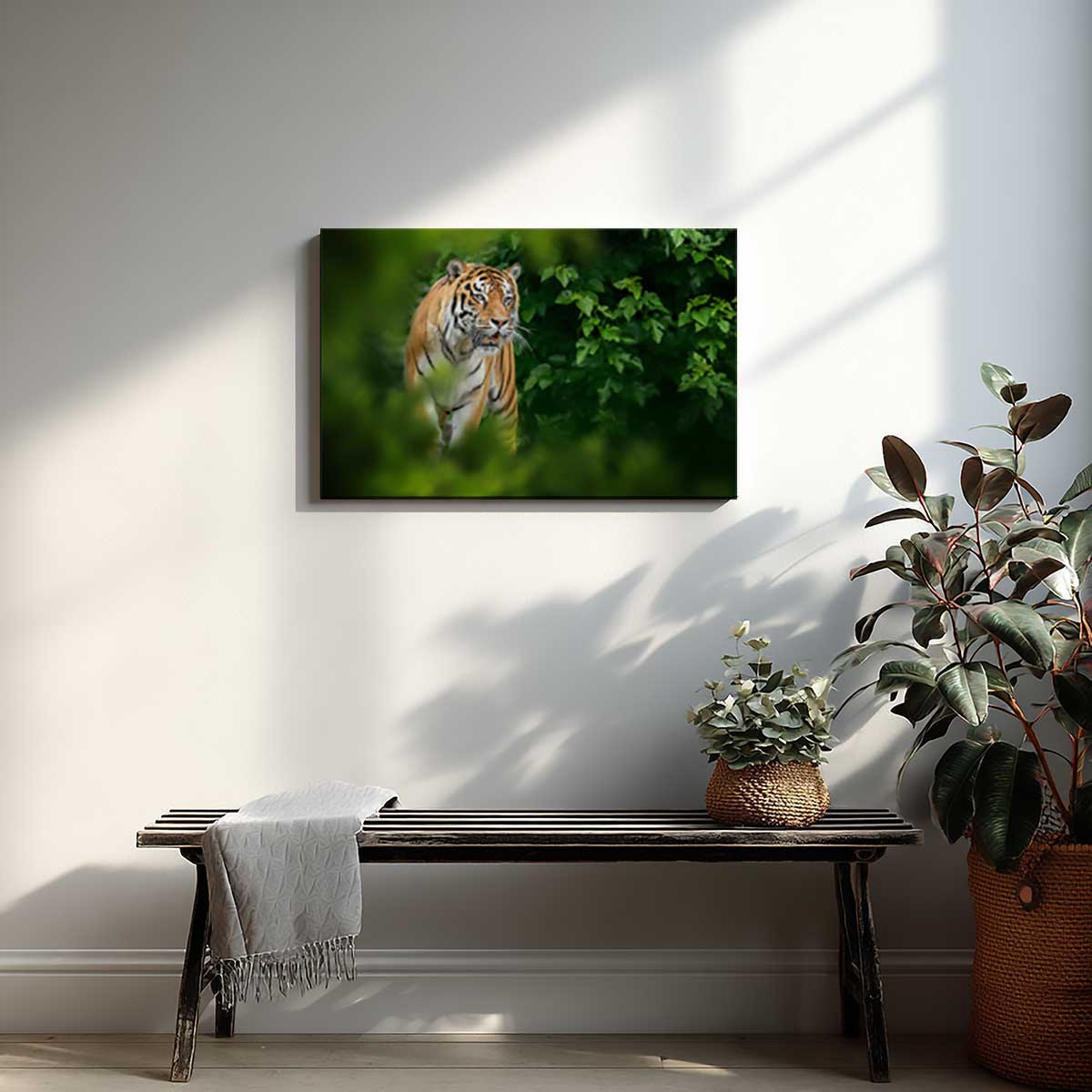 Tableau tigre majestueux dans la jungle toile imprimée, HEXOA