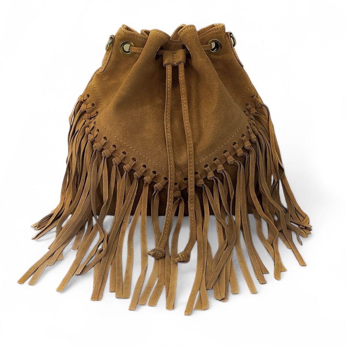 Sac bourse en croute de cuir APONI camel, OH MY BAG