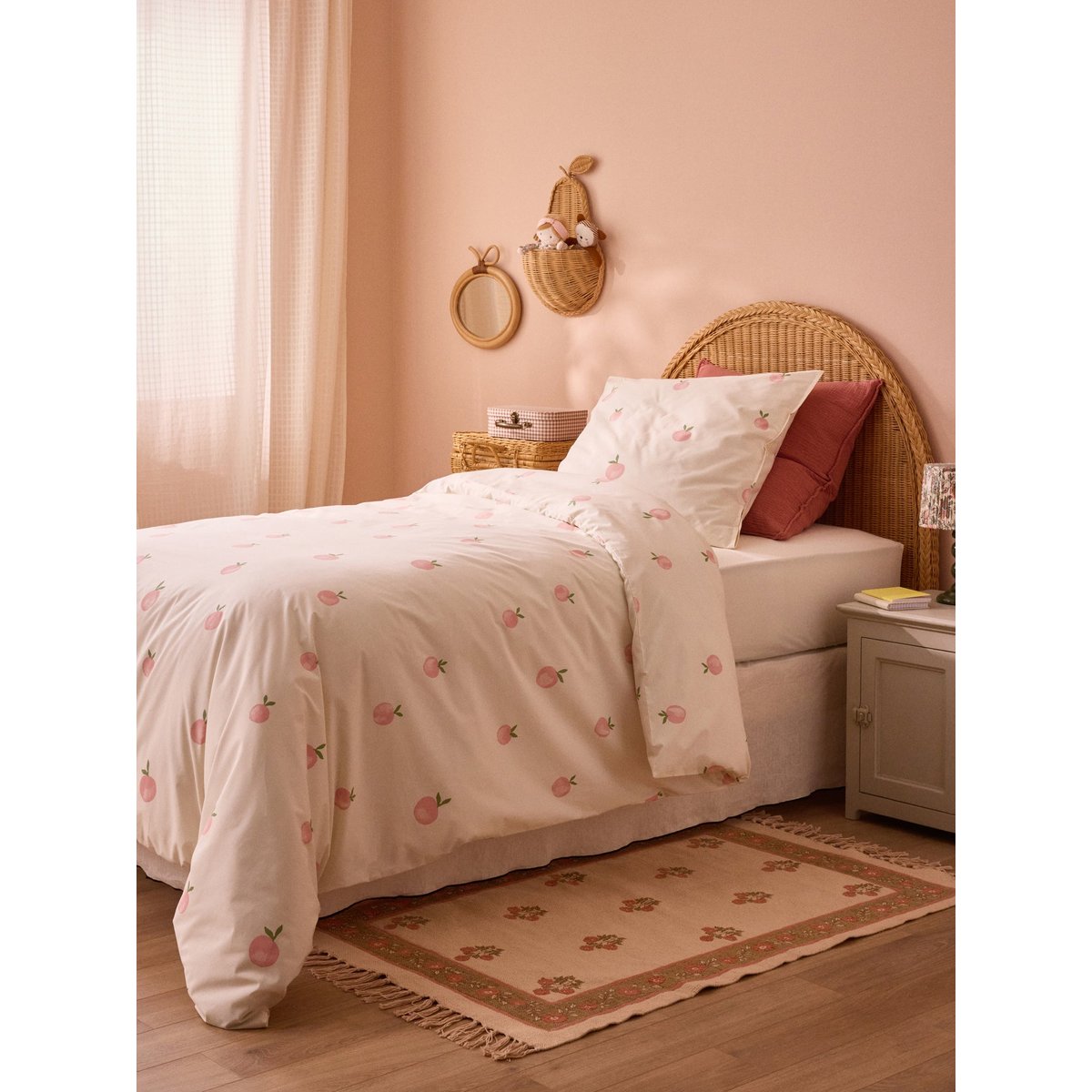 Housse de couette percale de coton "MARGARETH" rose, CYRILLUS