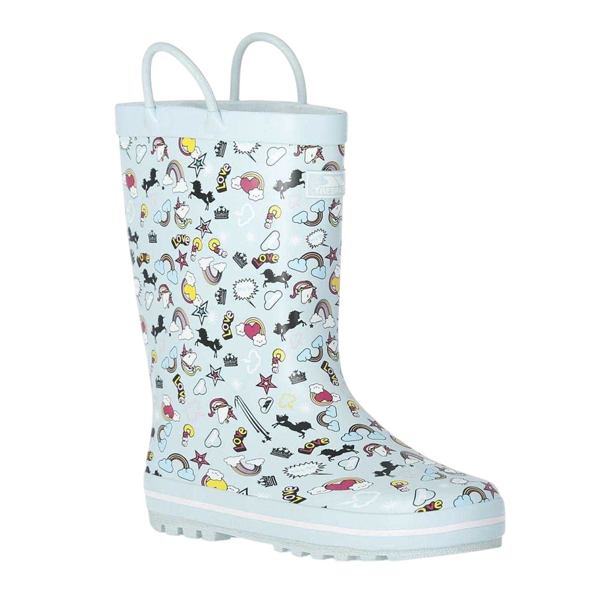 Bottes de pluie motif/style licorne STARRYTON menthe, TRESPASS
