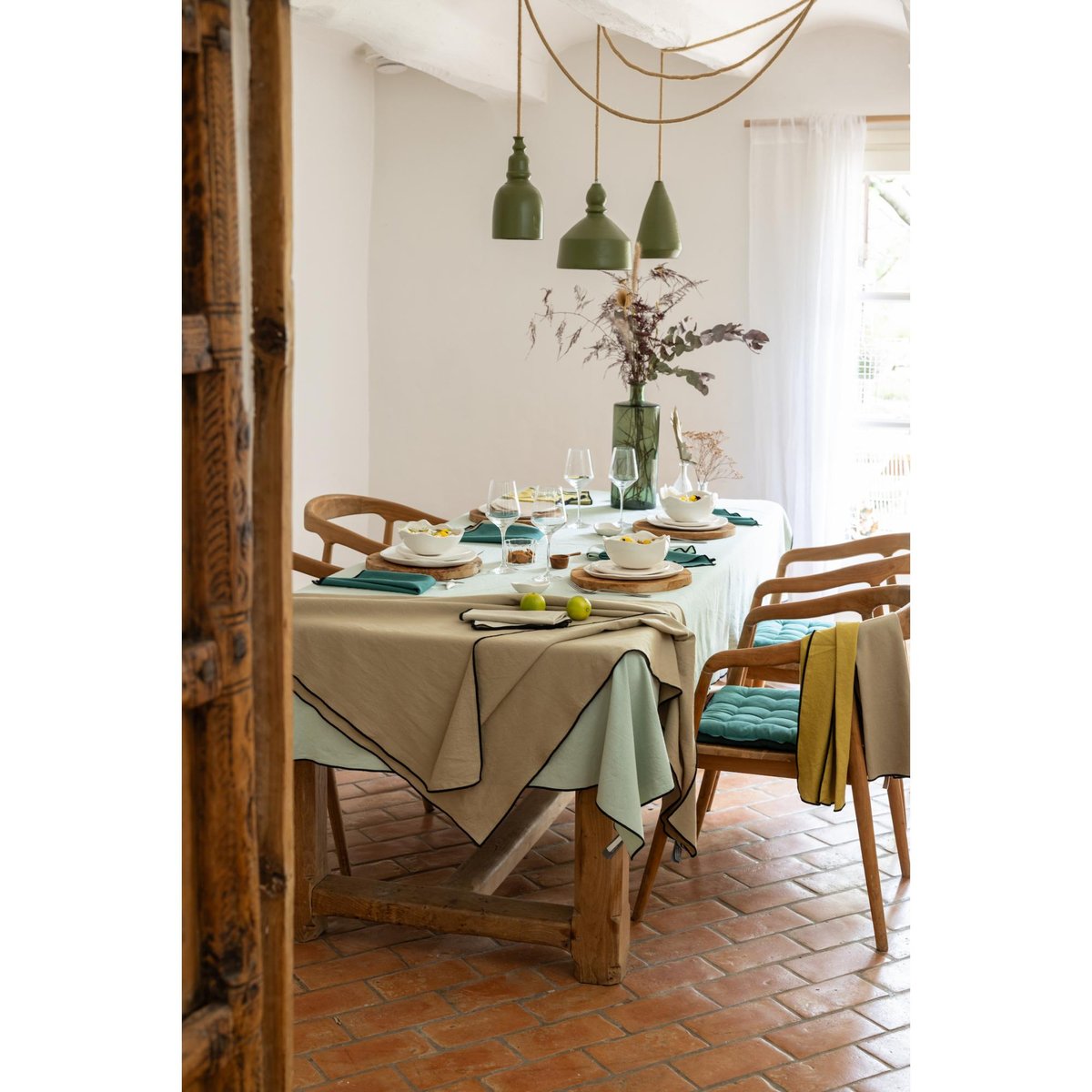 Galette de chaise Grace recyclée paon, WINKLER