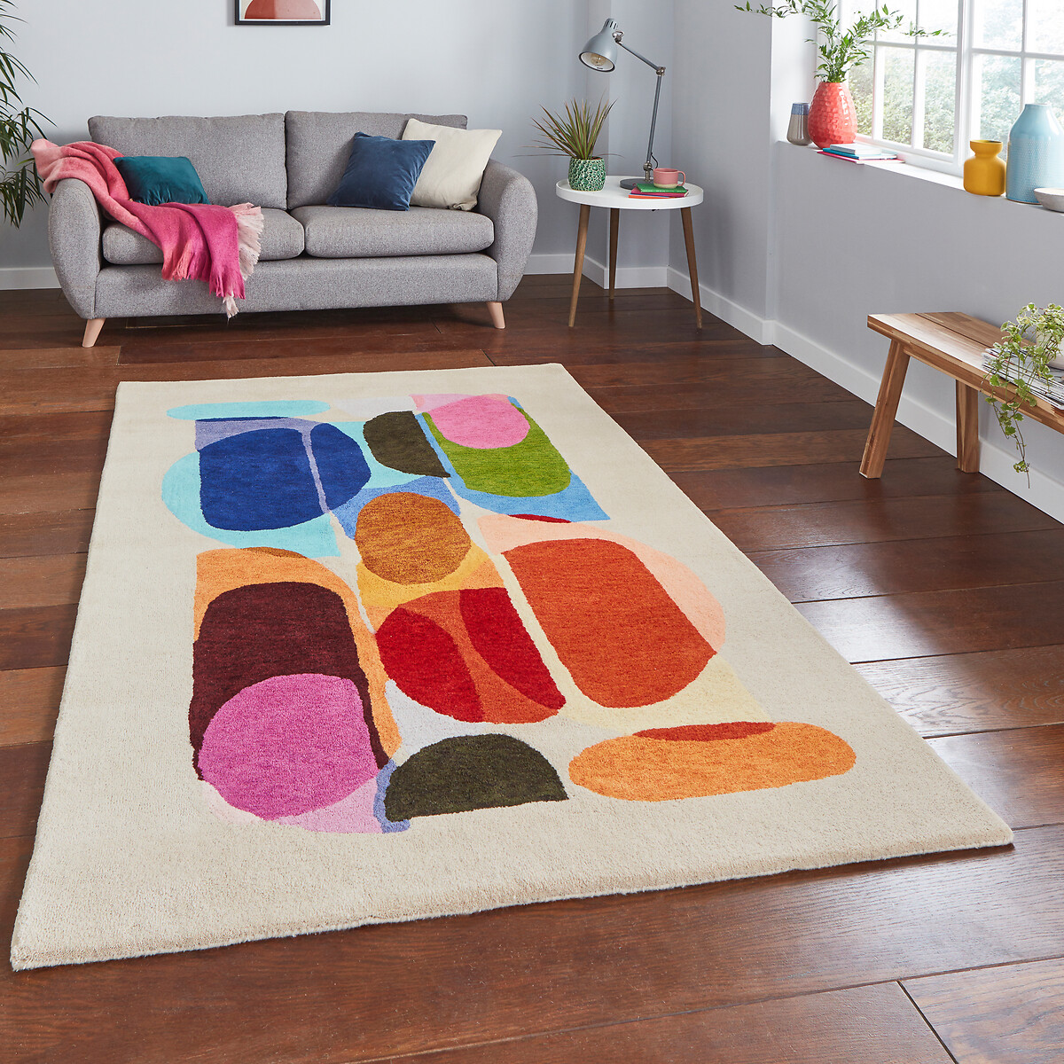 Inaluxe Drift Abstract Patterned Rug in 100% Wool multi-coloured, SO'HOME