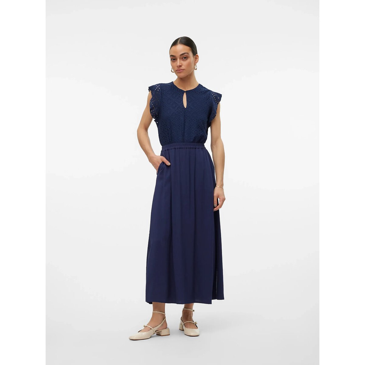 Printed Maxi Skirt navy, VERO MODA
